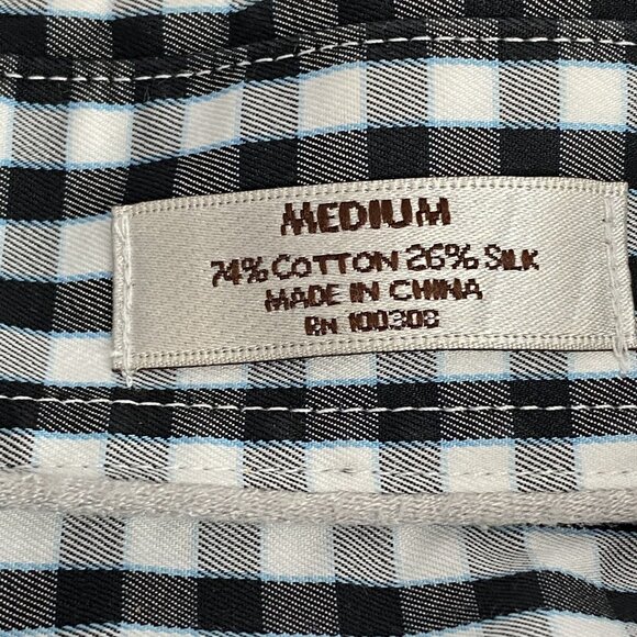 Peter Millar Crown Soft Black Check Shirt Men’s Medium Long Sleeve Button Down - Picture 5 of 14